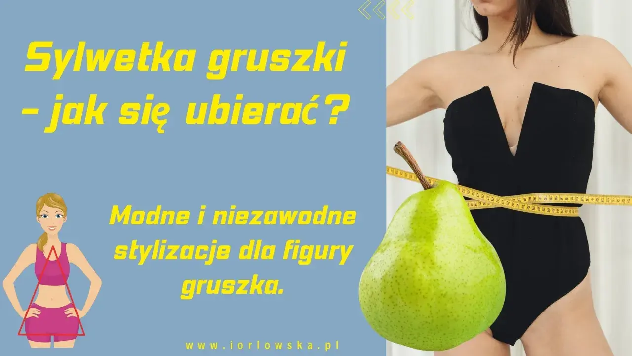Sylwetka gruszki - jak się ubierać? Modne stylizacje dla figury gruszka. Miarka krawiecka owija się wokół gruszki i talii.
